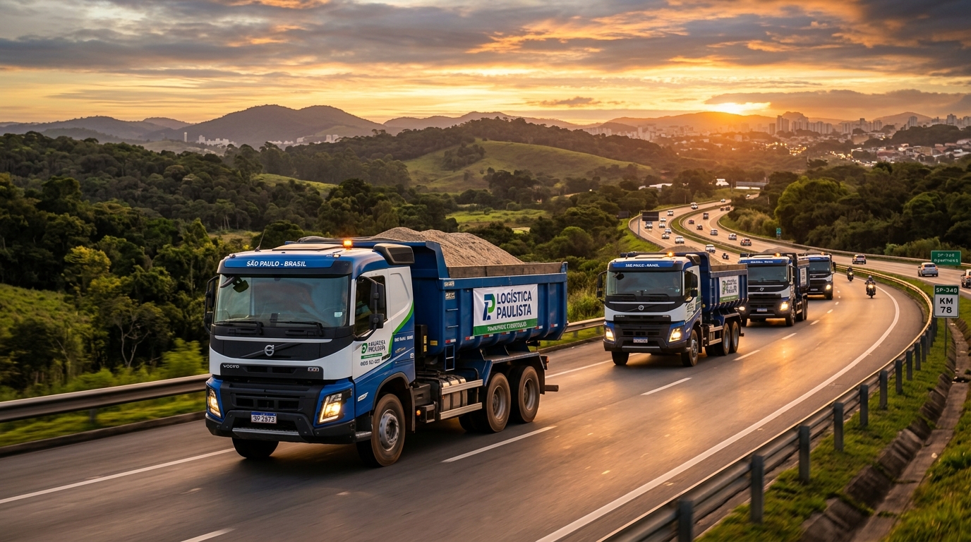 Caminhão Basculante de 25m³ Guará Areia e Pedra